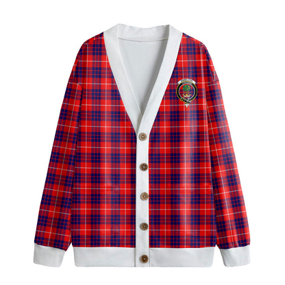 Hamilton Modern Tartan Crest Knitted Fleece Cardigan