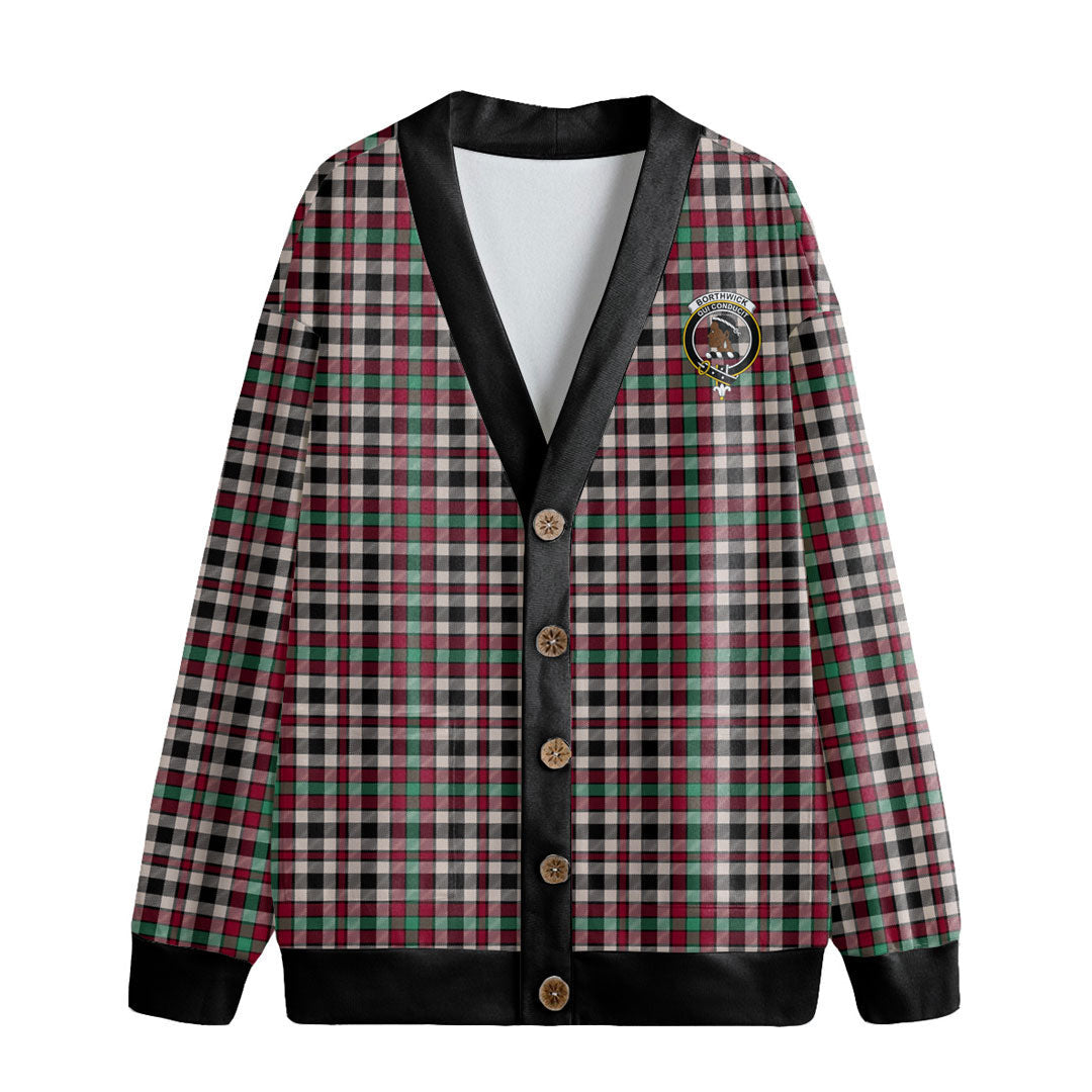 Borthwick Dress Ancient Tartan Crest Knitted Fleece Cardigan