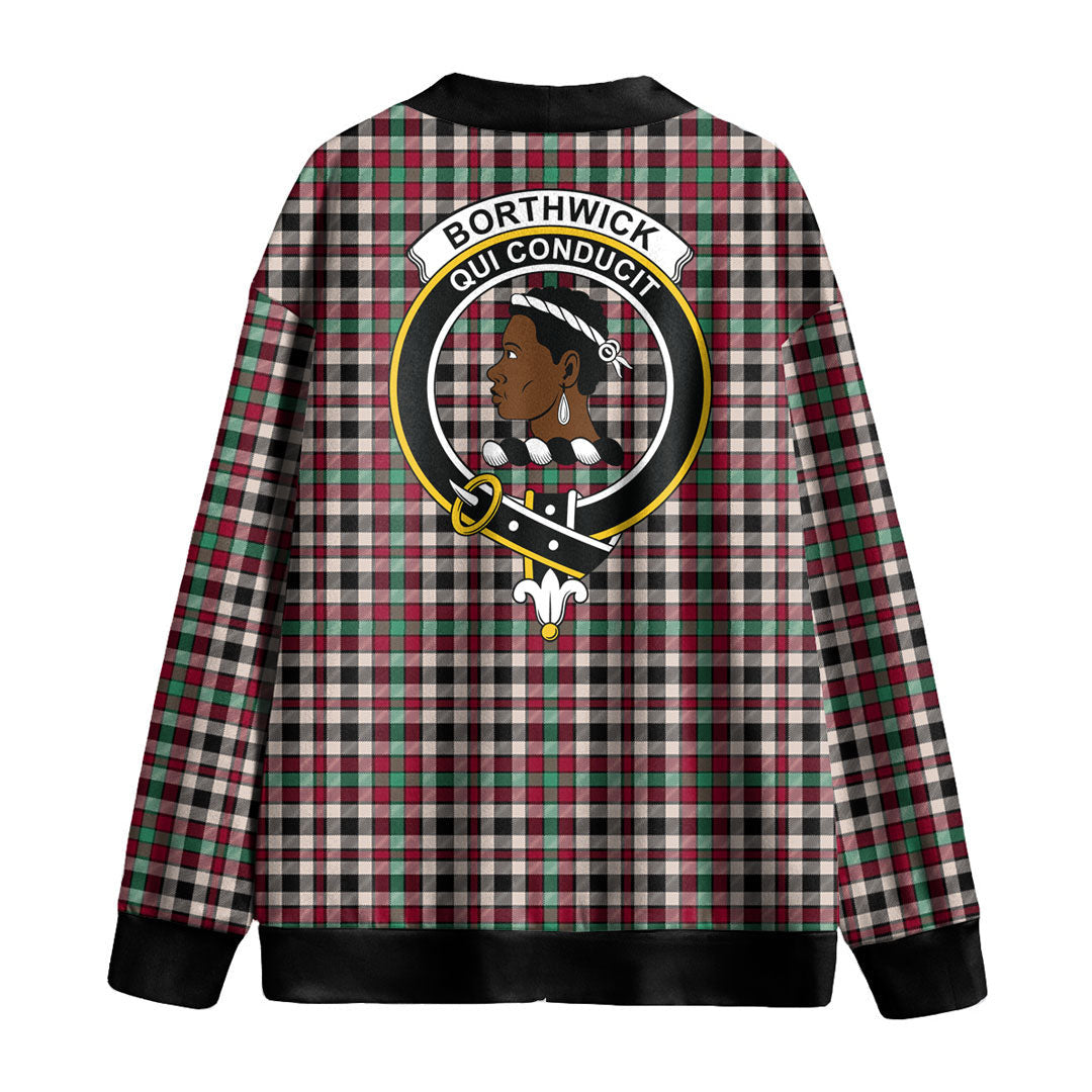 Borthwick Dress Ancient Tartan Crest Knitted Fleece Cardigan