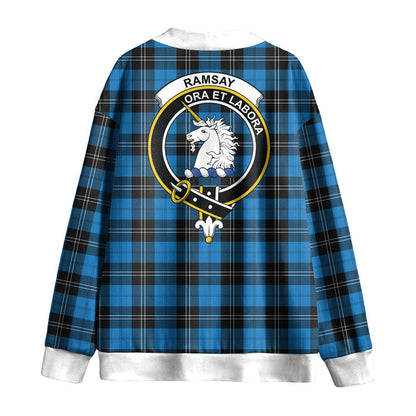 Ramsay Blue Ancient Tartan Crest Knitted Fleece Cardigan