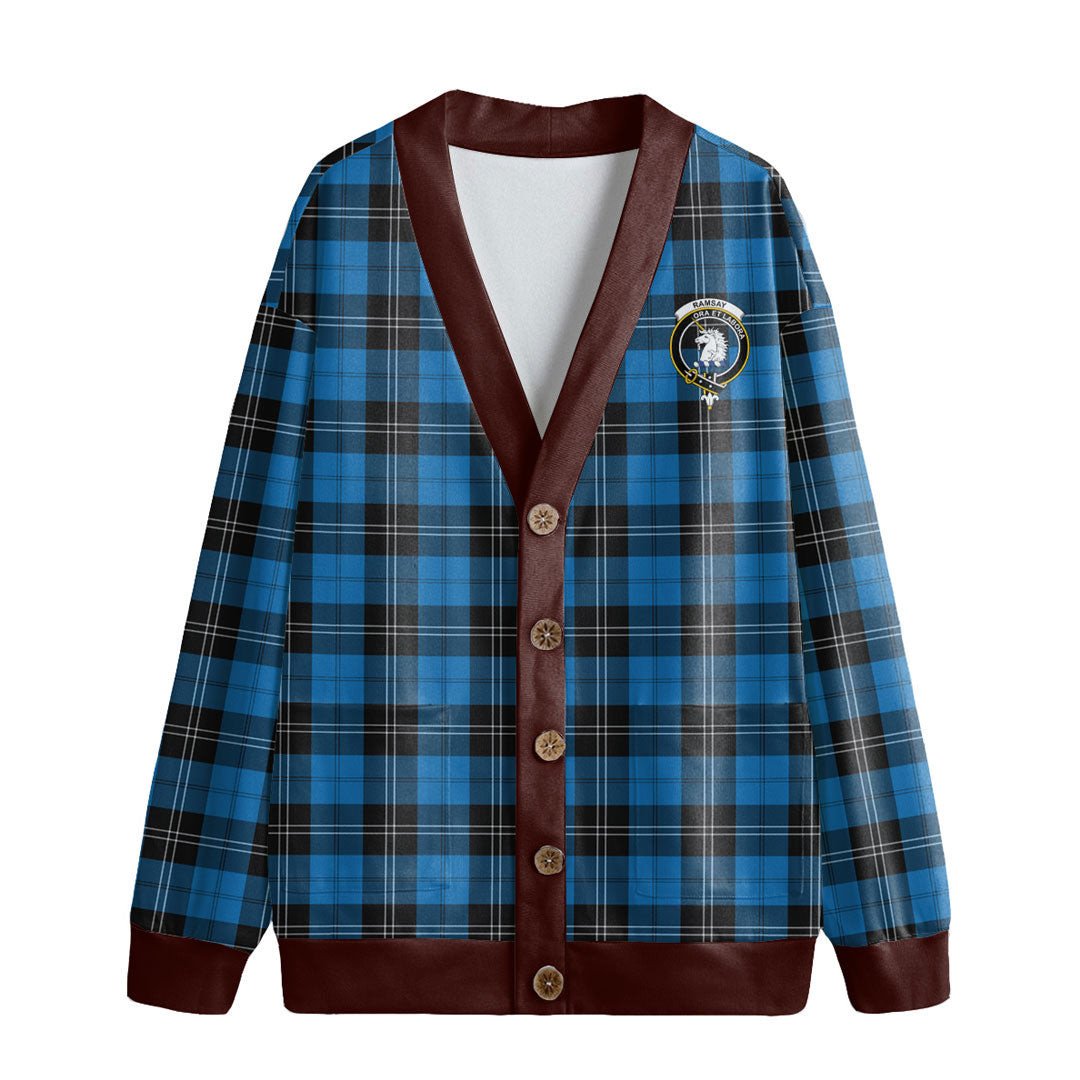 Ramsay Blue Ancient Tartan Crest Knitted Fleece Cardigan