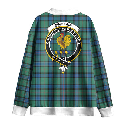 Sinclair Hunting Ancient Tartan Crest Knitted Fleece Cardigan