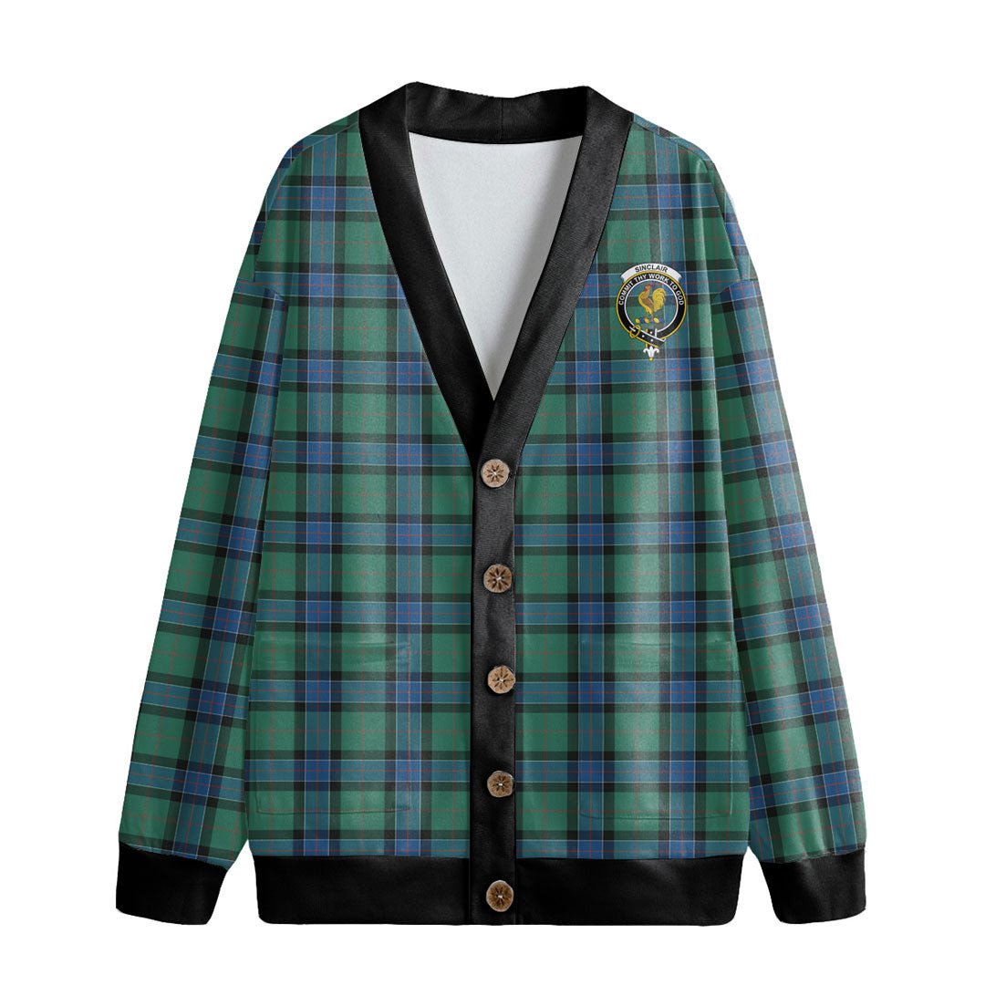 Sinclair Hunting Ancient Tartan Crest Knitted Fleece Cardigan