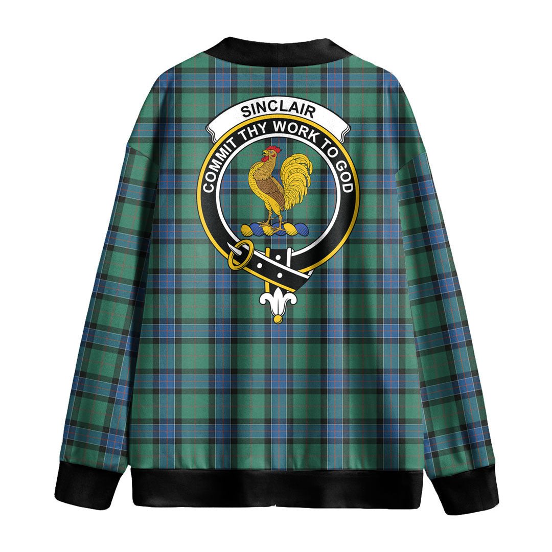 Sinclair Hunting Ancient Tartan Crest Knitted Fleece Cardigan