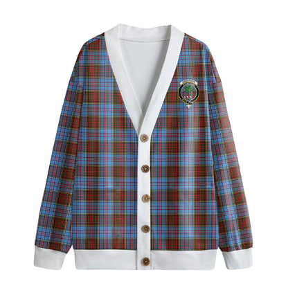 Anderson Modern Tartan Crest Knitted Fleece Cardigan