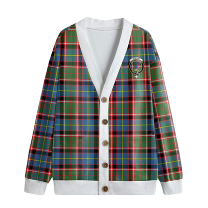 Stirling Bannockburn District Tartan Crest Knitted Fleece Cardigan