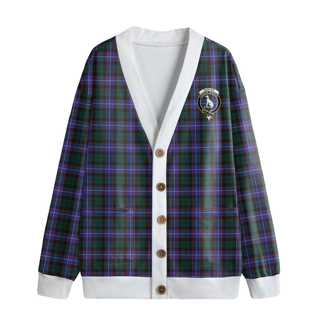 Hunter Modern Tartan Crest Knitted Fleece Cardigan