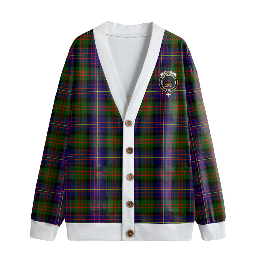 Cameron of Erracht Modern Tartan Crest Knitted Fleece Cardigan