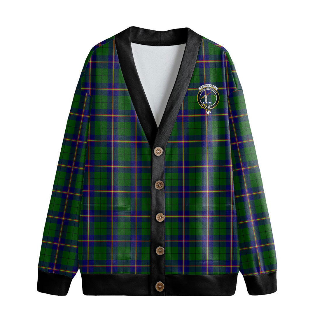 Carmichael Modern Tartan Crest Knitted Fleece Cardigan