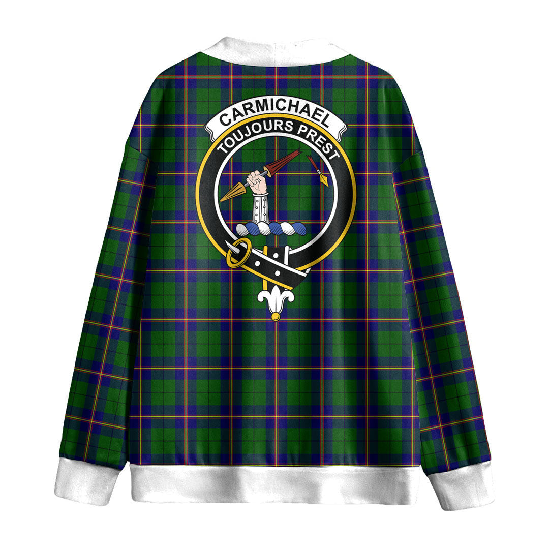 Carmichael Modern Tartan Crest Knitted Fleece Cardigan