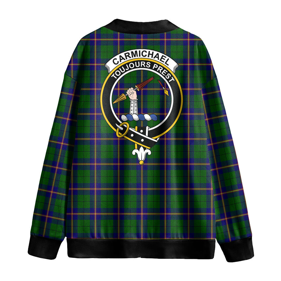 Carmichael Modern Tartan Crest Knitted Fleece Cardigan