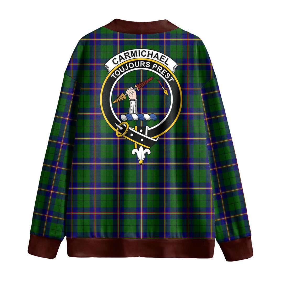 Carmichael Modern Tartan Crest Knitted Fleece Cardigan