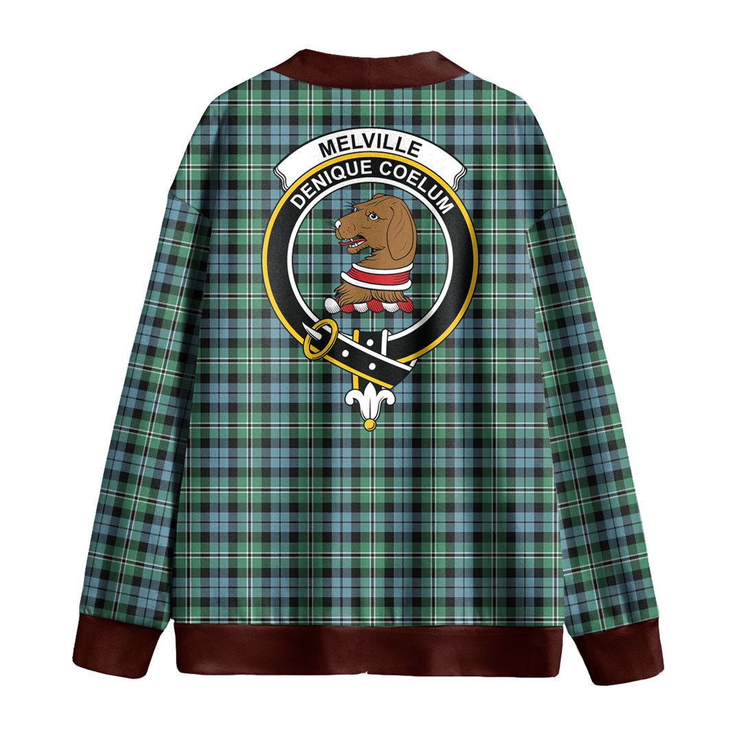 Melville Tartan Crest Knitted Fleece Cardigan