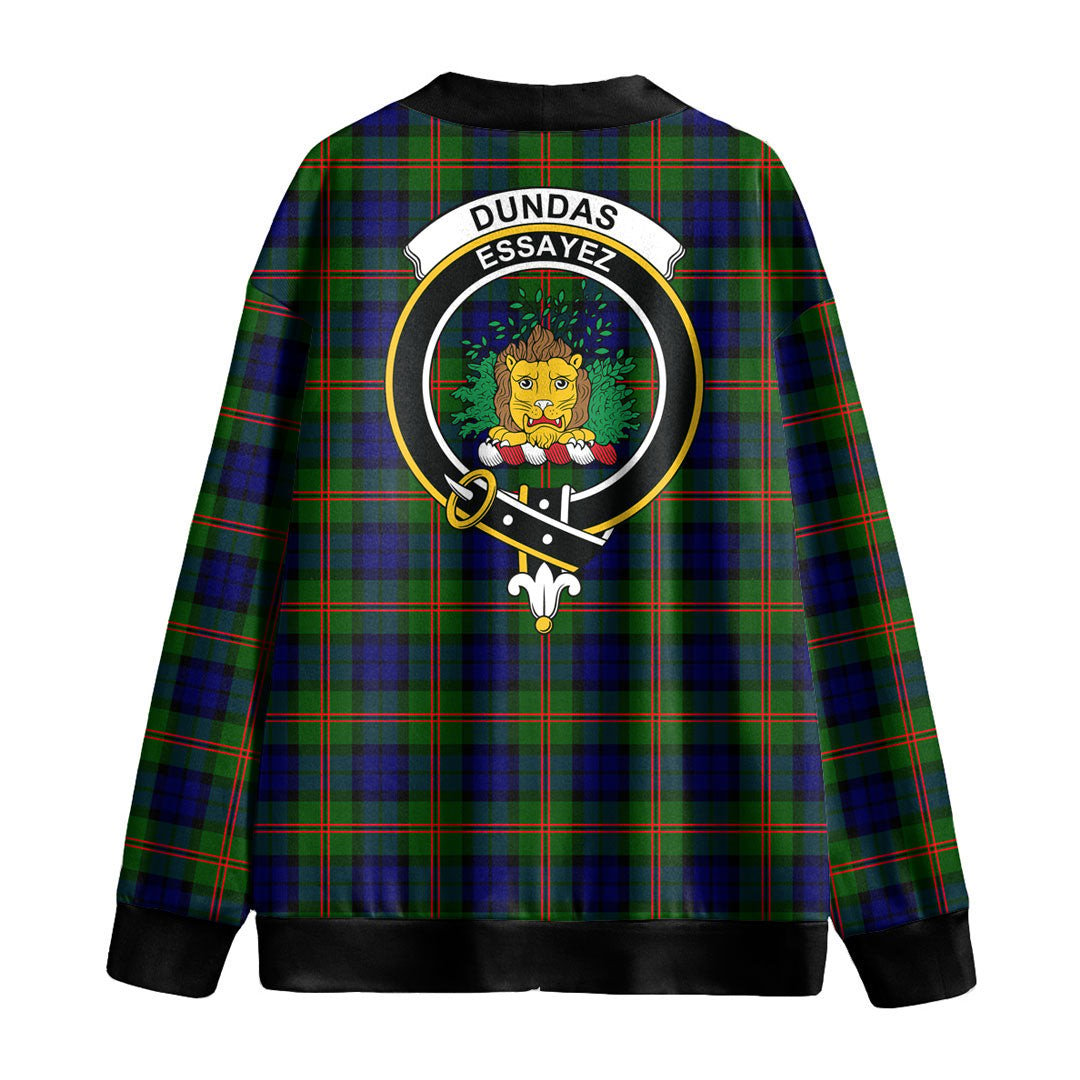 Dundas Modern 02 Tartan Crest Knitted Fleece Cardigan