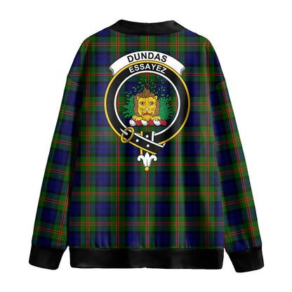 Dundas Modern 02 Tartan Crest Knitted Fleece Cardigan