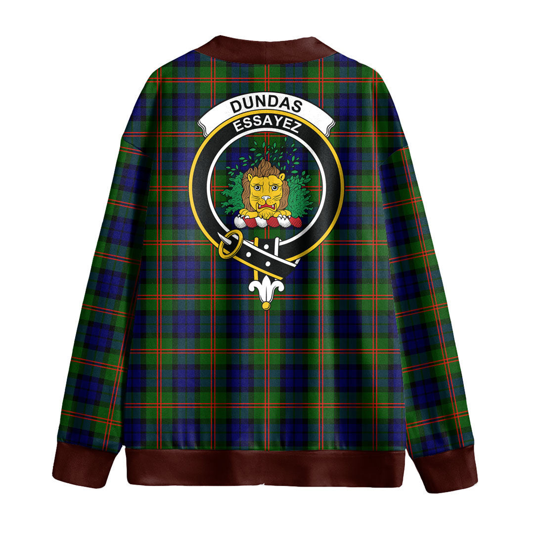 Dundas Modern 02 Tartan Crest Knitted Fleece Cardigan