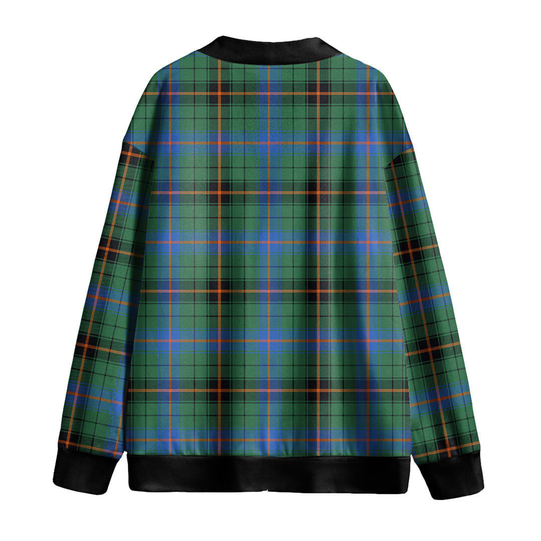 Davidson Ancient Tartan Plaid Knitted Fleece Cardigan