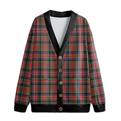 MacPherson Ancient Tartan Plaid Knitted Fleece Cardigan