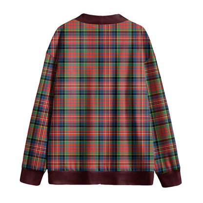 MacPherson Ancient Tartan Plaid Knitted Fleece Cardigan