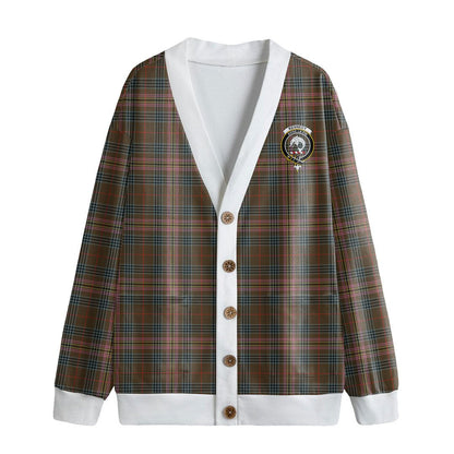 Kennedy Weathered Tartan Crest Knitted Fleece Cardigan