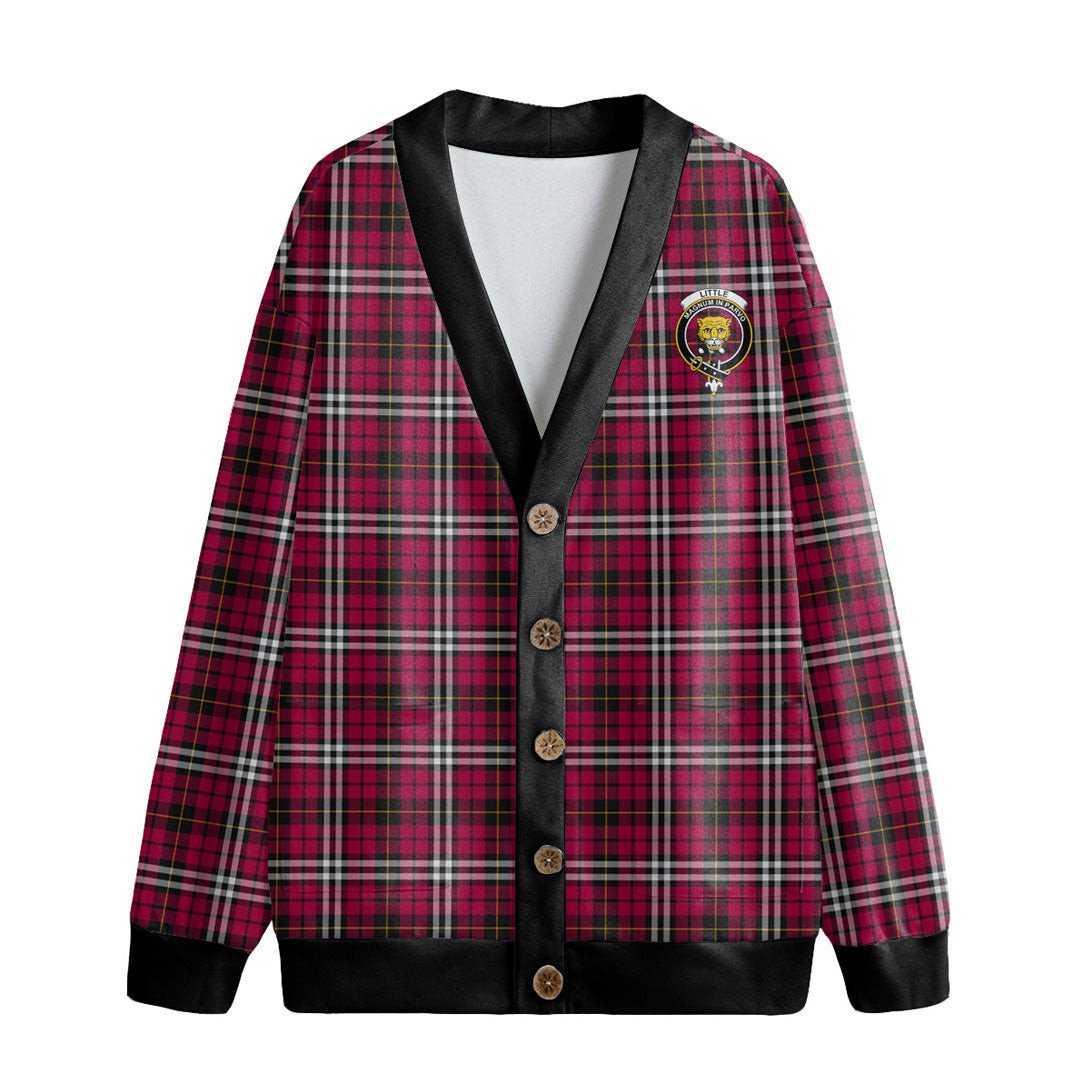 Little Tartan Crest Knitted Fleece Cardigan