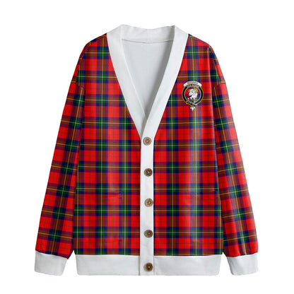 Ruthven Modern Tartan Crest Knitted Fleece Cardigan