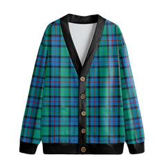 Flower Of Scotland Tartan Plaid Knitted Fleece Cardigan