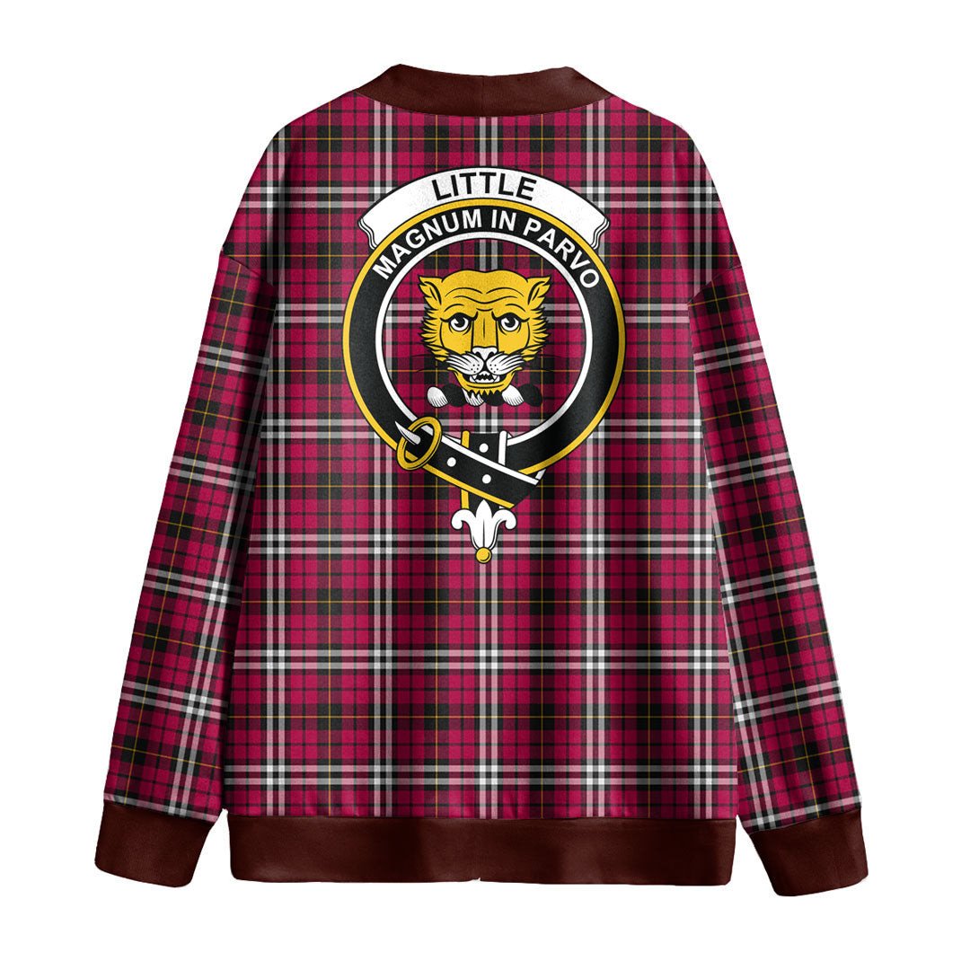 Little Tartan Crest Knitted Fleece Cardigan