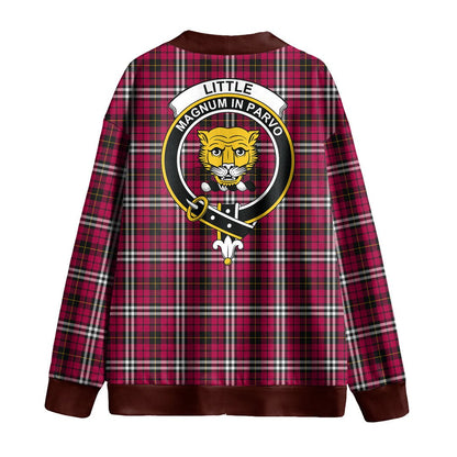 Little Tartan Crest Knitted Fleece Cardigan