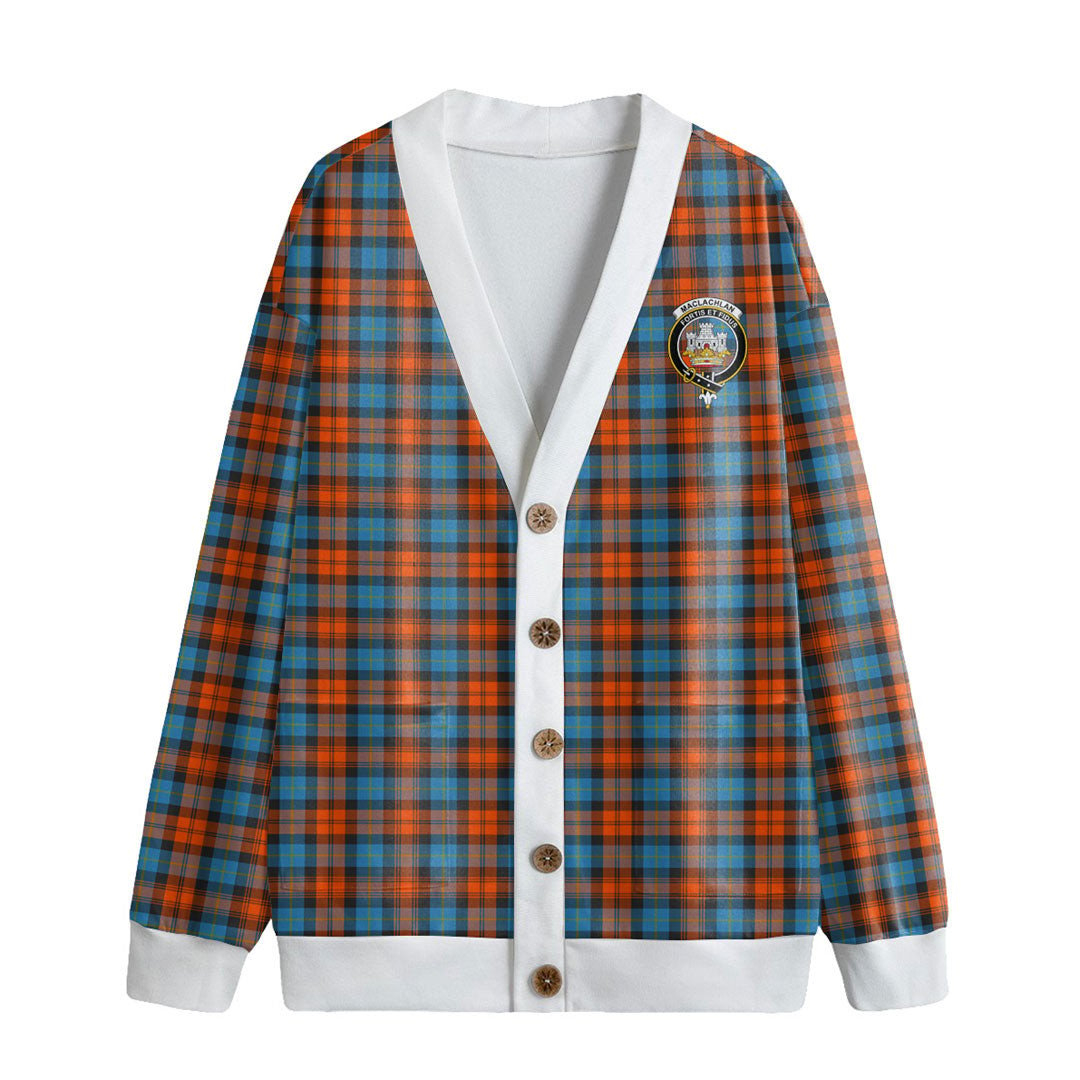 MacLachlan Ancient Tartan Crest Knitted Fleece Cardigan