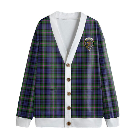 Baird Modern Tartan Crest Knitted Fleece Cardigan