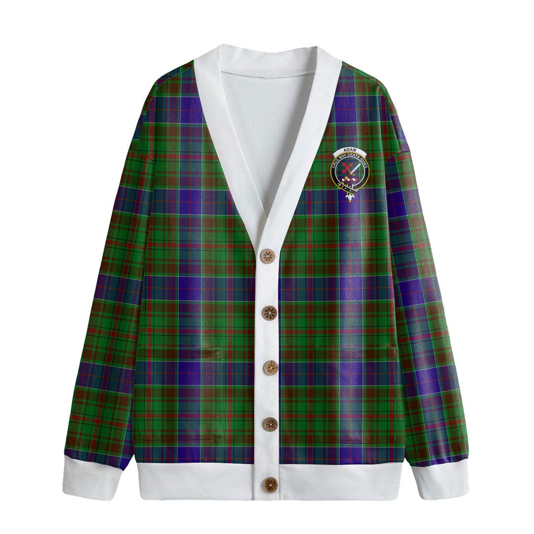 Adam Tartan Crest Knitted Fleece Cardigan