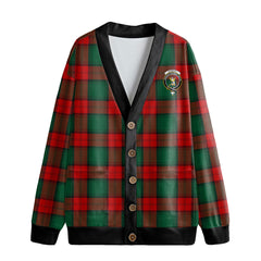 Stewart Atholl Modern Tartan Crest Knitted Fleece Cardigan