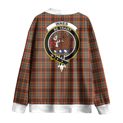 Innes Ancient Tartan Crest Knitted Fleece Cardigan