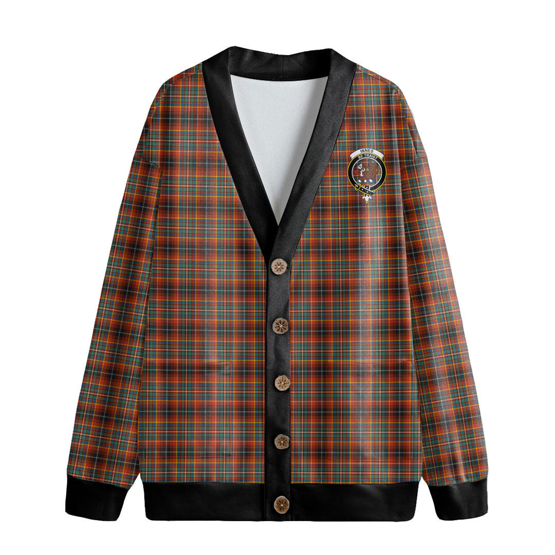 Innes Ancient Tartan Crest Knitted Fleece Cardigan