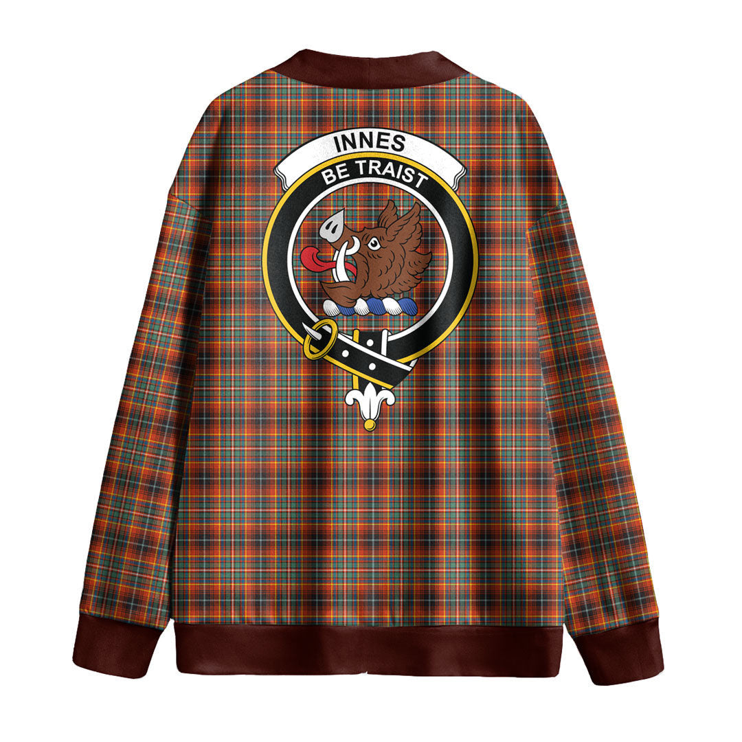 Innes Ancient Tartan Crest Knitted Fleece Cardigan