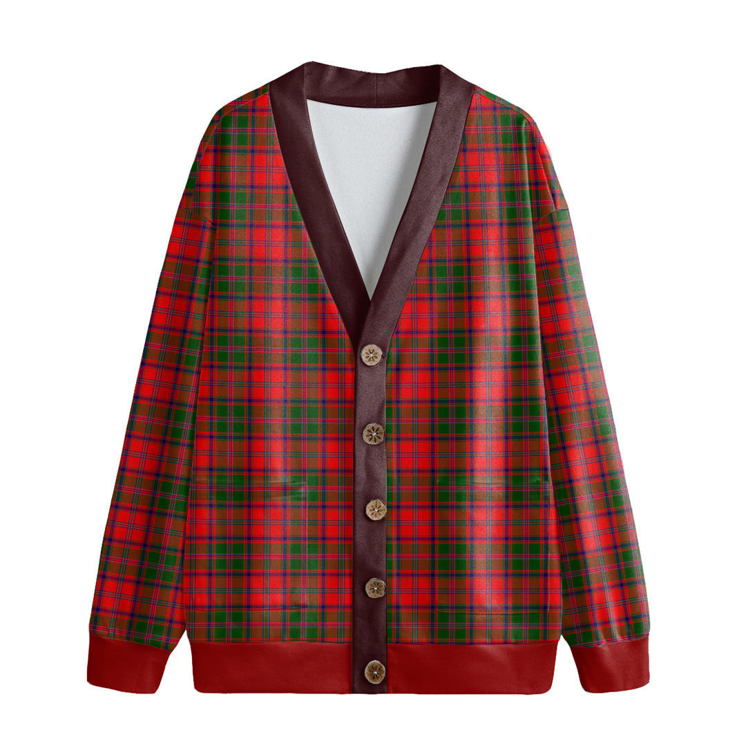 Stewart of Appin Modern Tartan Plaid Knitted Fleece Cardigan