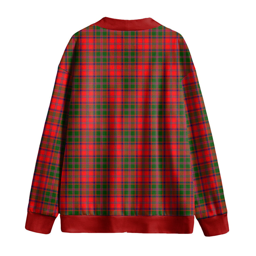 Stewart of Appin Modern Tartan Plaid Knitted Fleece Cardigan