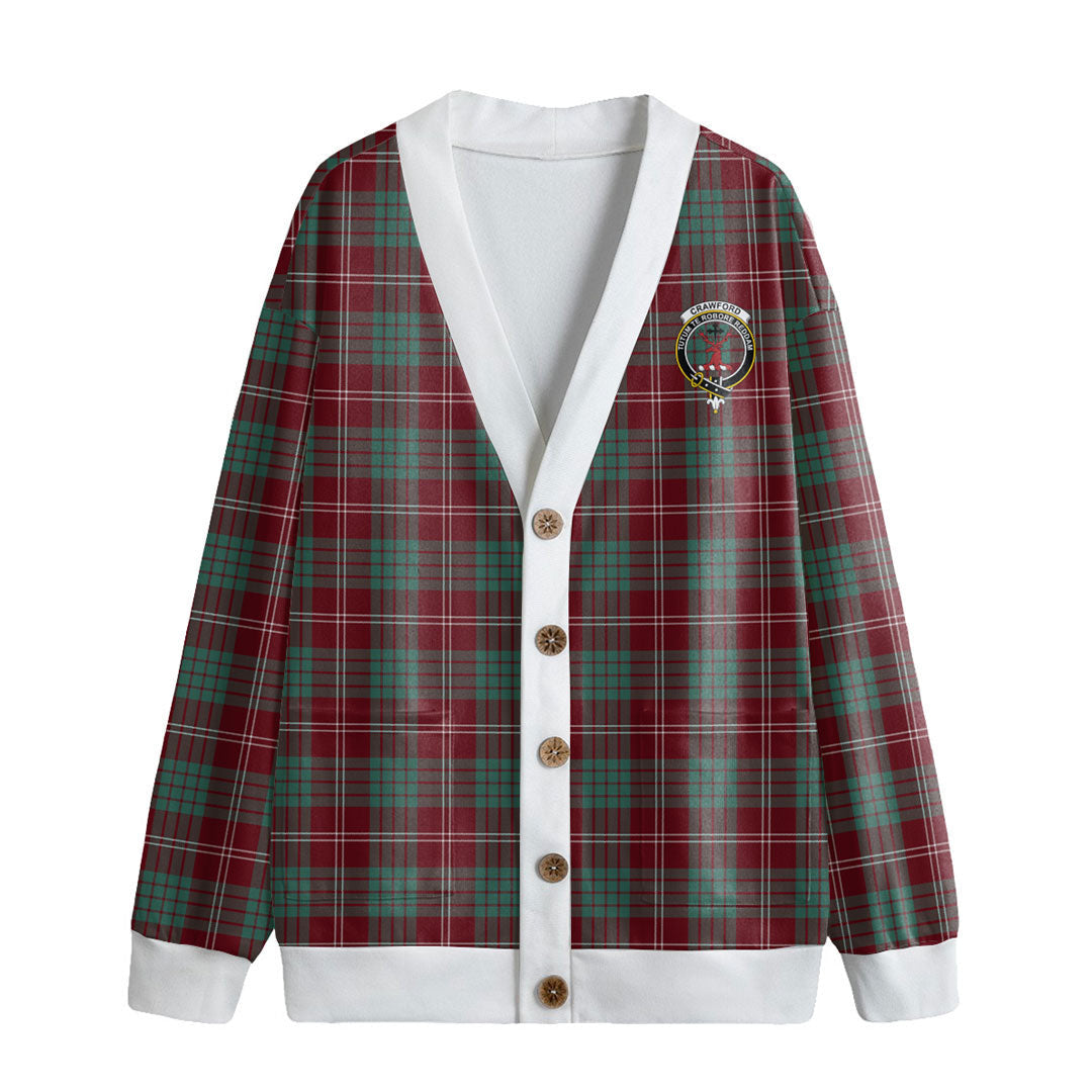 Crawford Modern Tartan Crest Knitted Fleece Cardigan