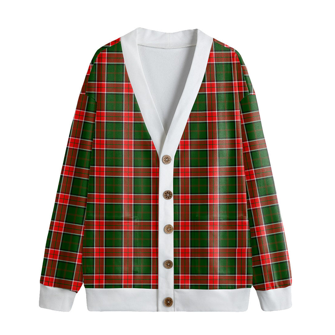 Pollock Modern Tartan Plaid Knitted Fleece Cardigan