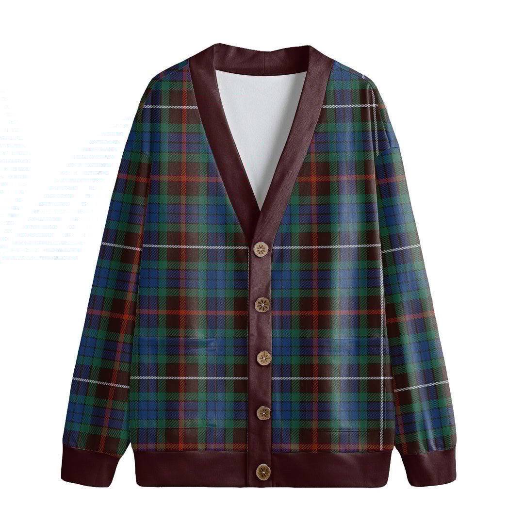 Fraser Hunting Ancient Tartan Plaid Knitted Fleece Cardigan