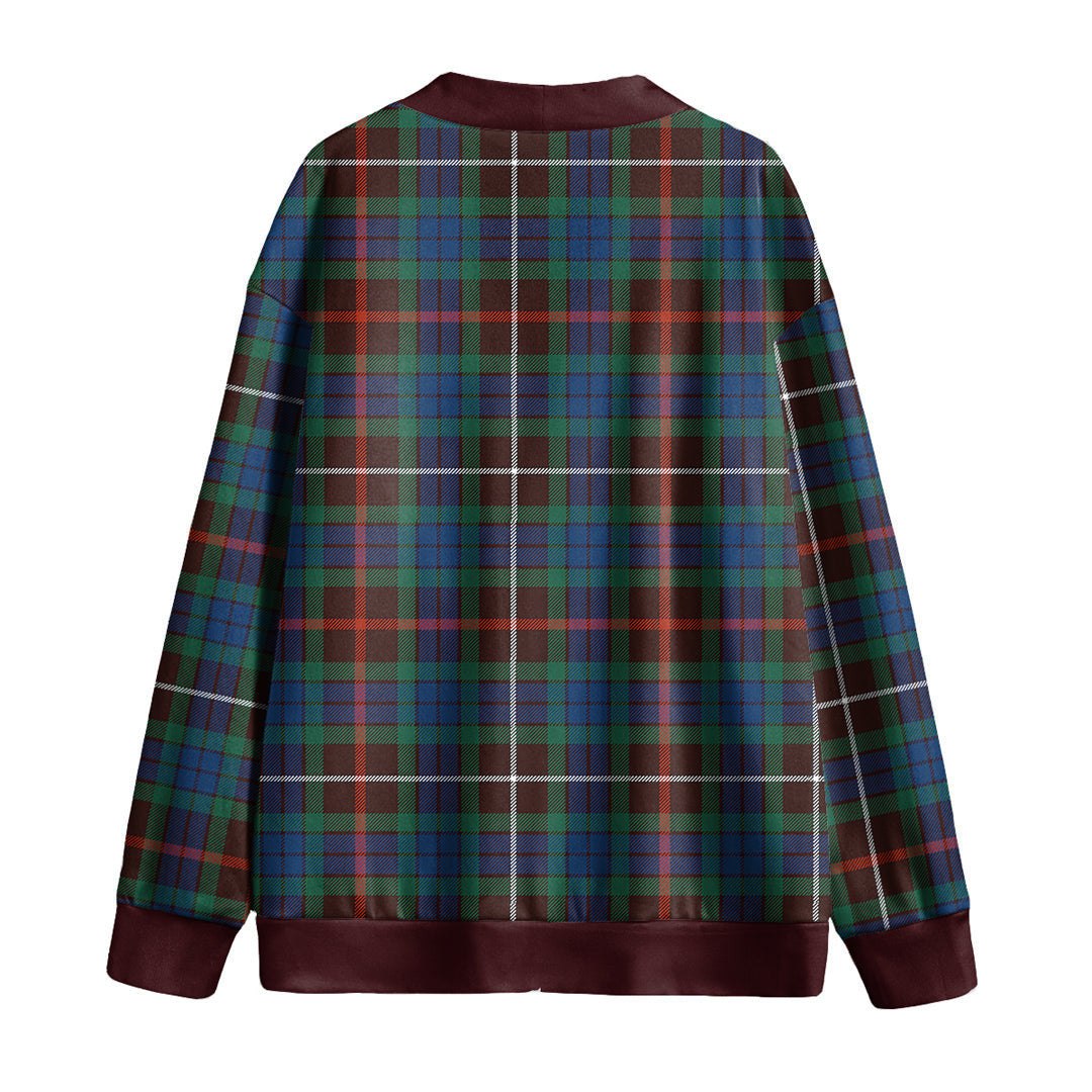 Fraser Hunting Ancient Tartan Plaid Knitted Fleece Cardigan