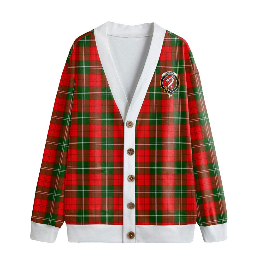 Lennox Modern Tartan Crest Knitted Fleece Cardigan