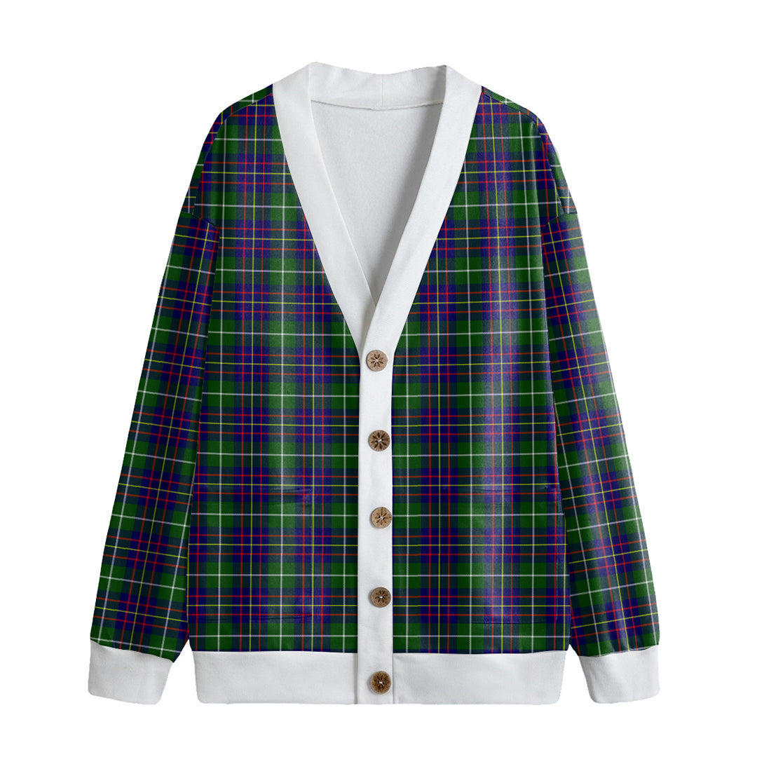 Inglis Modern Tartan Plaid Knitted Fleece Cardigan