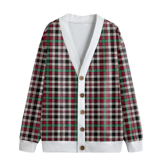 Borthwick Dress Ancient Tartan Plaid Knitted Fleece Cardigan