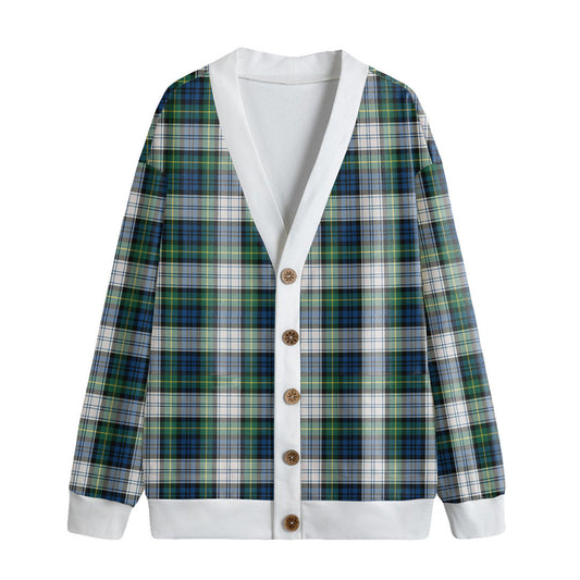 Gordon Dress Ancient Tartan Plaid Knitted Fleece Cardigan