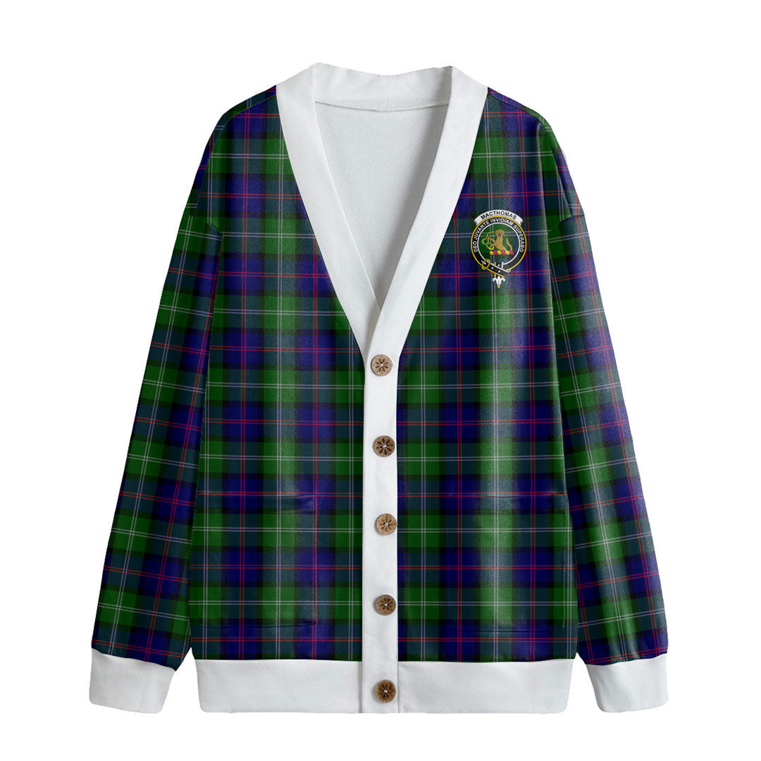 MacThomas Modern Tartan Crest Knitted Fleece Cardigan