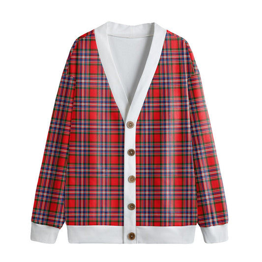 MacFarlane Modern Tartan Plaid Knitted Fleece Cardigan