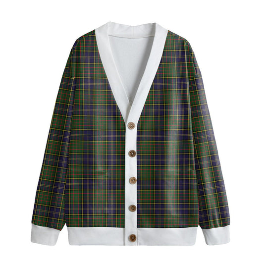 MacMillan Hunting Modern Tartan Plaid Knitted Fleece Cardigan