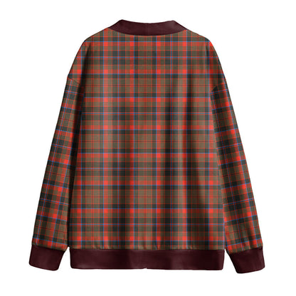 Cumming Hunting Weathered Tartan Plaid Knitted Fleece Cardigan